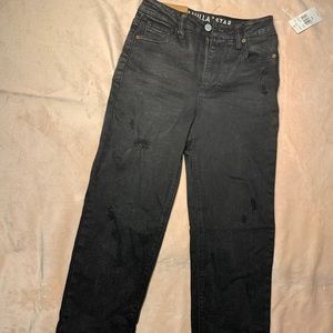 Cheeky High-Rise Washed Black Jeans Size 1